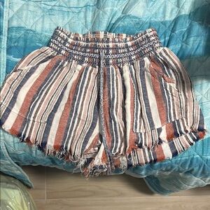 Striped Women's Shorts - Blue, Red, and White